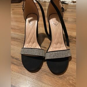 Black Rhinestone Heels